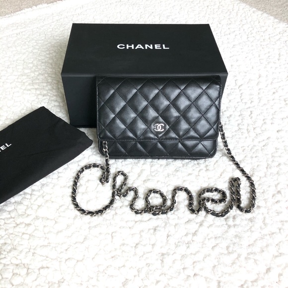 CHANEL Handbags - Authentic Chanel WOC lamb silver hardware